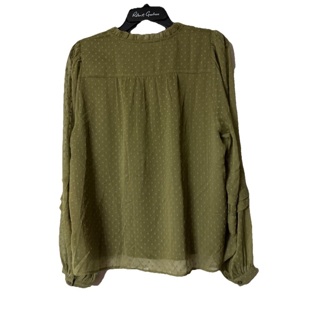 NWT Ann Taylor LOFT Womens Long‎ Sleeve Lined Casual Green Top Shirt Size Large - Picture 8 of 12